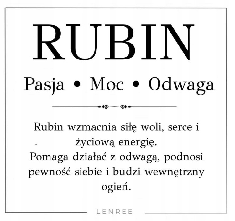 Bransoletka RUBIN naturalny kamień siła i odwaga LENREE