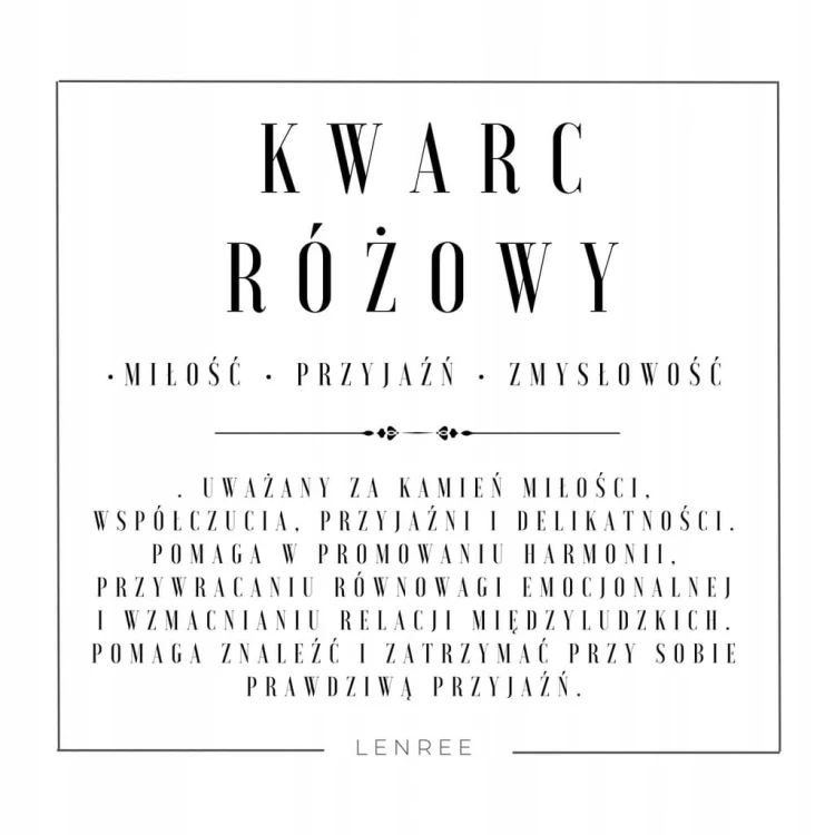 Bransoletka na sznurku talizman KWARC RÓŻOWY kamienie naturalne + pudełko