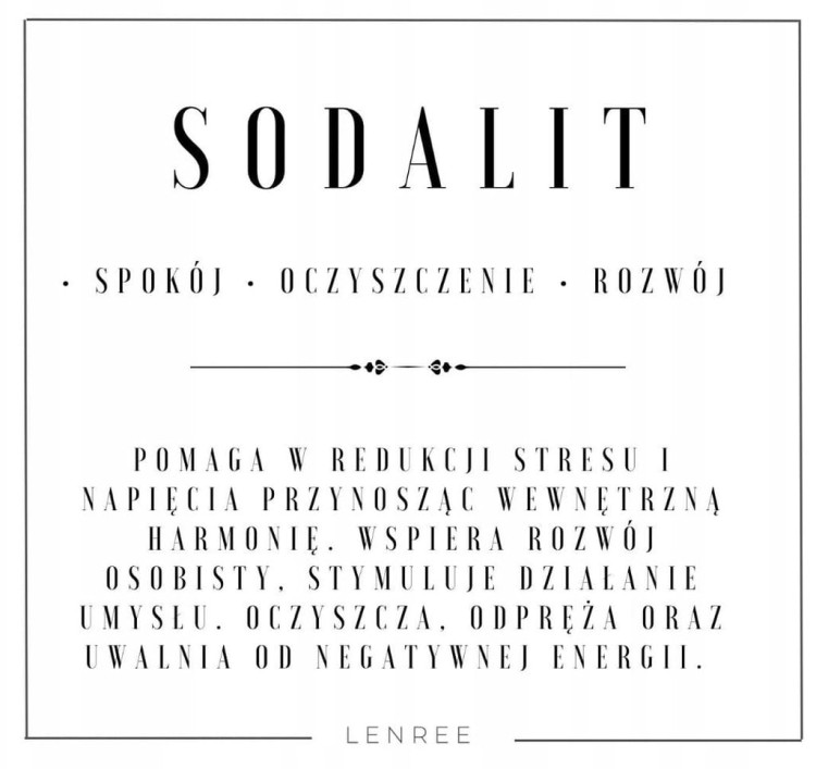 Bransoletka na sznurku SODALIT talizman kamienie naturalne + pudełko