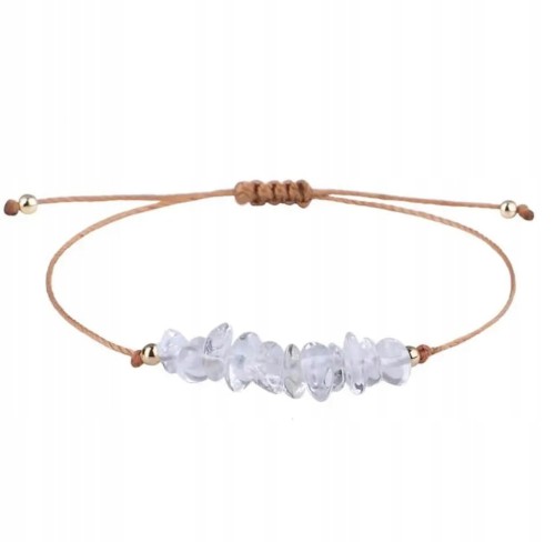 Bransoletka na sznurku talizman KRYSZTAŁ GÓRSKI kamienie naturalne +pudełko