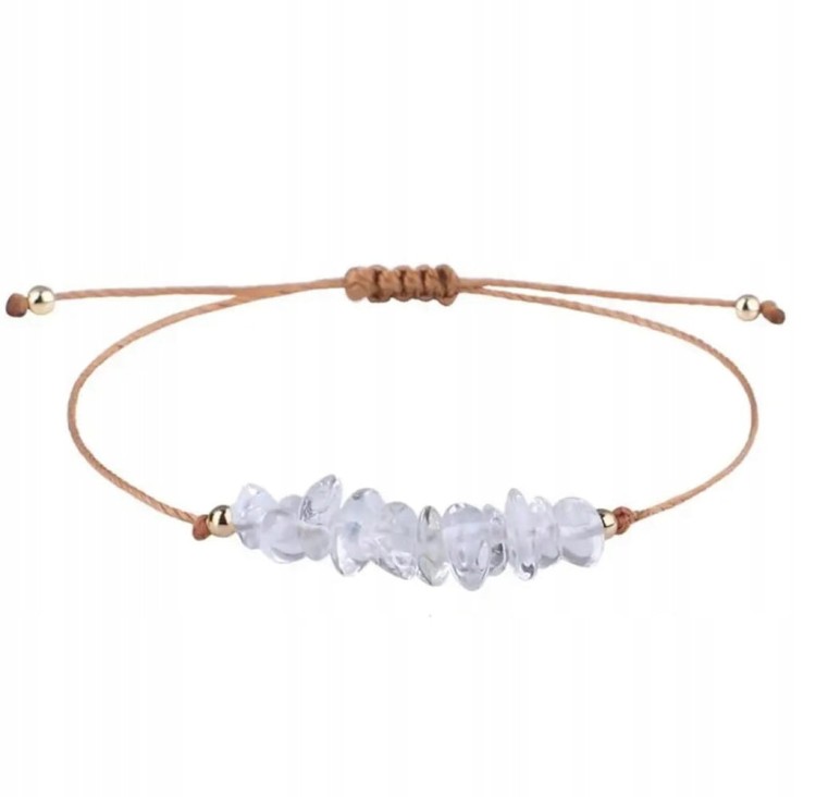 Bransoletka na sznurku talizman KRYSZTAŁ GÓRSKI kamienie naturalne +pudełko