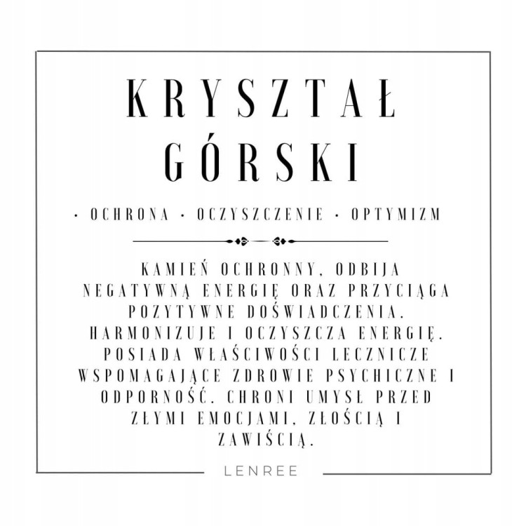 Bransoletka na sznurku talizman KRYSZTAŁ GÓRSKI kamienie naturalne +pudełko