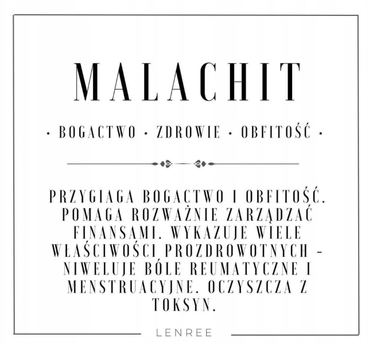 Bransoletka na sznurku MALACHIT talizman ochronny kamienie + pudełko