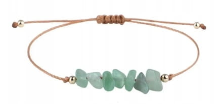 Bransoletka na sznurku talizman AWENTURYN kamienie naturalne + pudełko