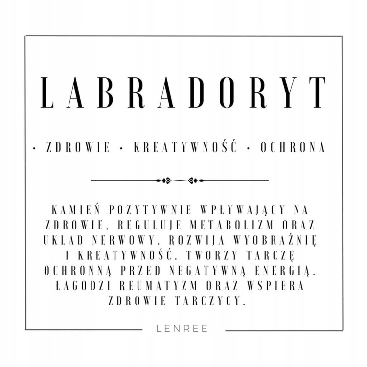 Bransoletka na sznurku LABRADORYT talizman kamienie naturalne + pudełko