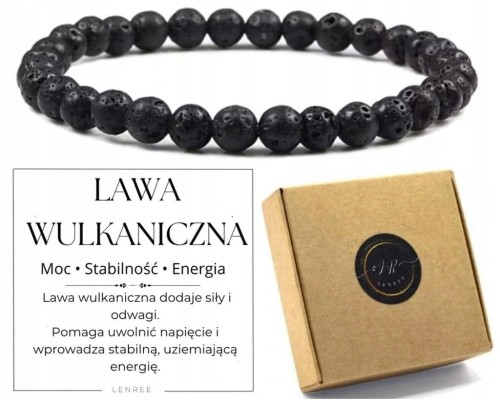 Bransoletka LAWA WULKANICZNA 6mm moc energia stabilność LENREE
