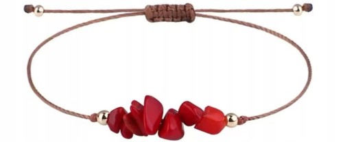 Bransoletka na sznurku AGAT KARNEOL talizman kamienie naturalne + pudełko