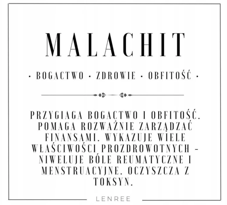 Bransoletka MALACHIT naturalne kamienie złoto regulacja LENREE