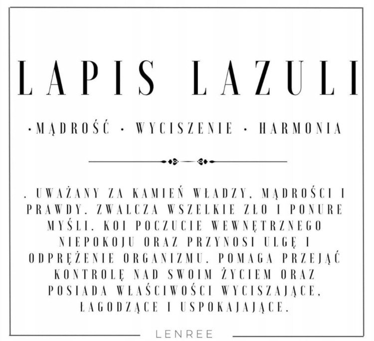 Bransoletka LAPIS LAZULI regulowana naturalne kamienie złota LENREE