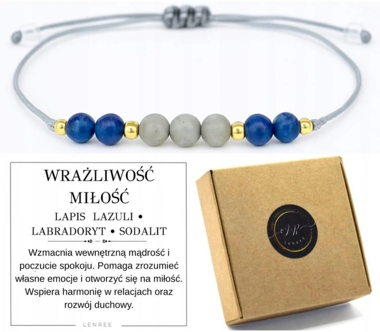 Bransoletka miłość wrażliwość lapis lazuli labradoryt sodalit LENREE