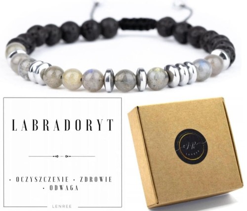 Bransoletka labradoryt kamienie naturalne zdrowie odwaga prezent