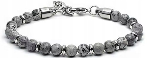 Bransoletka LABRADORYT regulowana stal naturalne kamienie LENREE