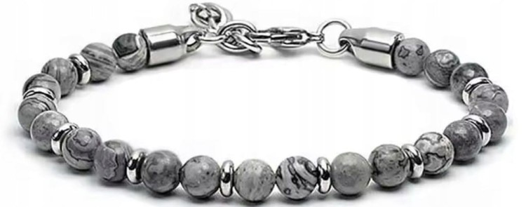 Bransoletka LABRADORYT regulowana stal naturalne kamienie LENREE