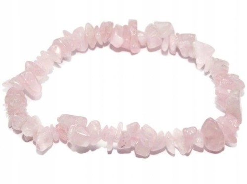 Bransoletka KWARC RÓŻOWY - SIECZKA - JELLY PINK - kamienie naturalne