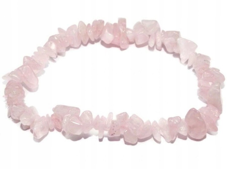 Bransoletka KWARC RÓŻOWY - SIECZKA - JELLY PINK - kamienie naturalne