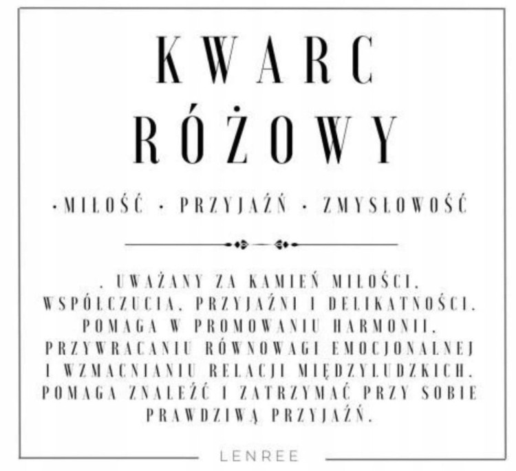 Bransoletka KWARC RÓŻOWY serce 8mm naturalne kamienie LENREE