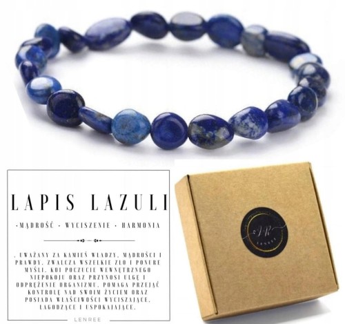 Bransoletka LAPIS LAZULI naturalne kamienie LENREE