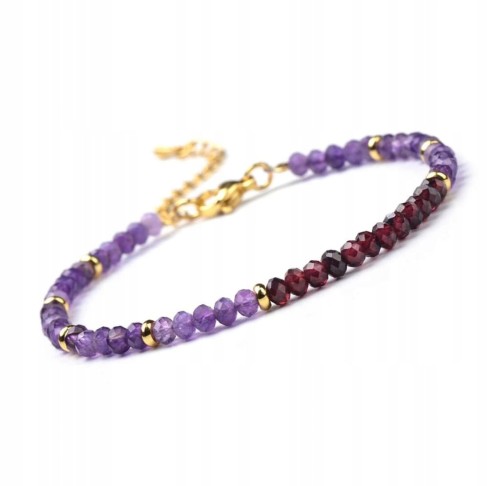 Bransoletka kamienie naturalne AWENTURYN NIEBIESKI TURMALIN TĘCZOWY+pudełko