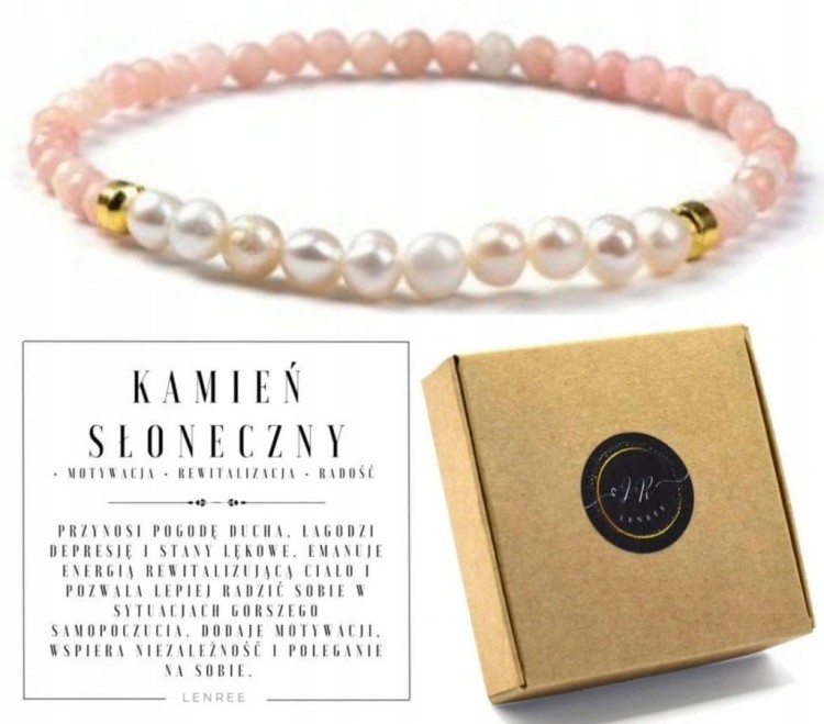 Bransoletka Kamień Słoneczny i Perły – motywacja, radość, prezent