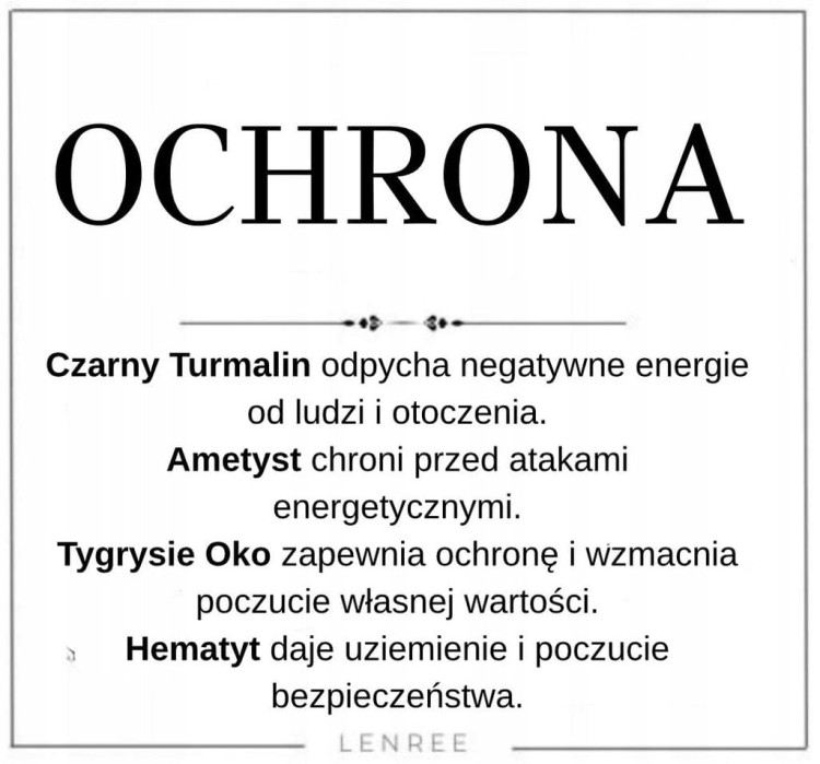 Bransoletka kamienie naturalne ochrona turmalin ametyst hematyt