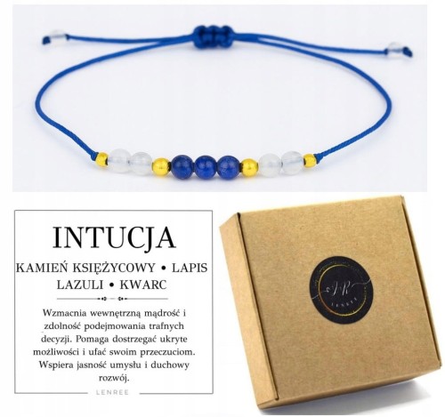 Bransoletka intuicja lapis lazuli kamień księżycowy kwarc LENREE