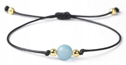 Bransoletka damska na sznurku amazonit kamień naturalny regulowana