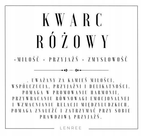BRANSOLETKA DAMSKA NA SZNURKU KWARC RÓŻOWY MIŁOŚCI NATURALNY REGULOWANA