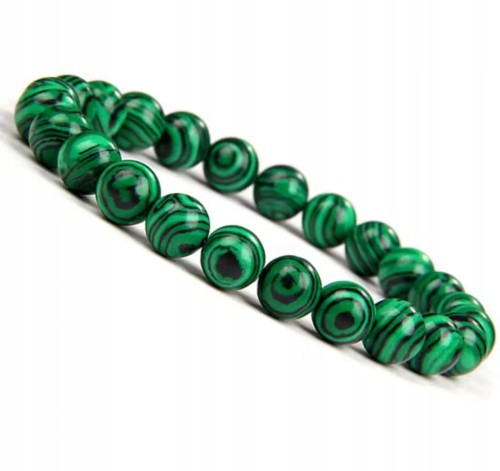 Bransoletka damska MALACHIT 8mm naturalna energia bogactwo zdrowie LENREE
