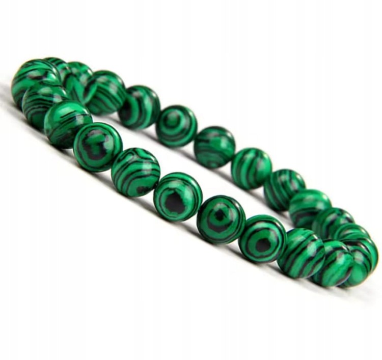 Bransoletka damska MALACHIT 8mm naturalna energia bogactwo zdrowie LENREE