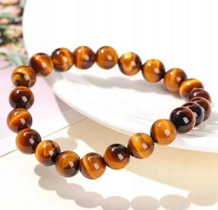 BRANSOLETKA TYGRYSIE OKO KAMIENIE NATURALNE 8 mm