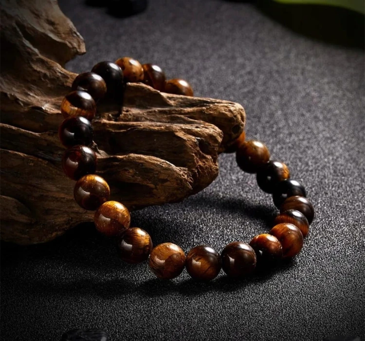 BRANSOLETKA TYGRYSIE OKO KAMIENIE NATURALNE 8 mm