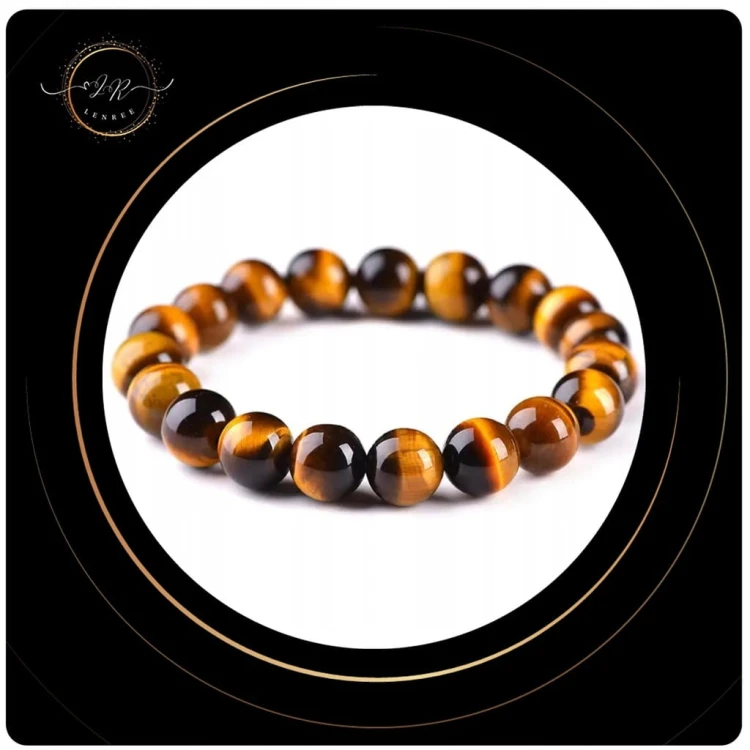 BRANSOLETKA TYGRYSIE OKO KAMIENIE NATURALNE 8 mm