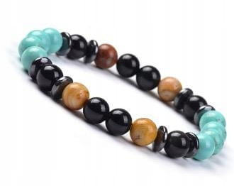 Bransoletka Turmalin Turkus – ochrona, przyjaźń, afirmacja, prezent