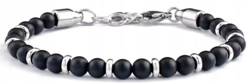 Bransoletka TURMALIN stal naturalne kamienie męska damska LENREE