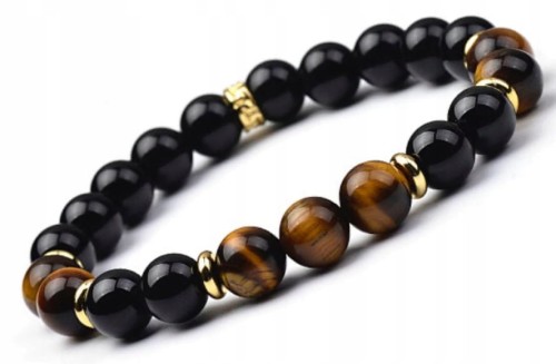 Bransoletka TURMALIN TYGRYSIE OKO damska unisex 8mm LENREE