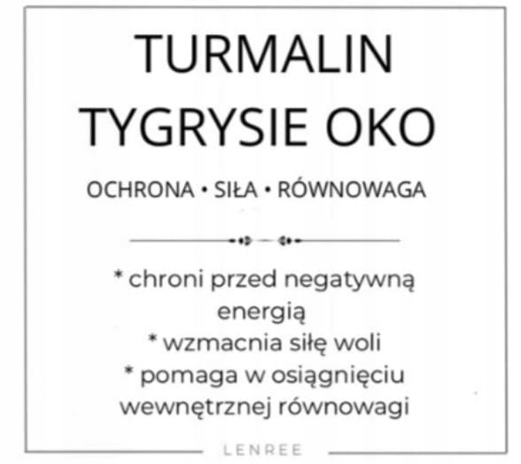 Bransoletka TURMALIN TYGRYSIE OKO damska unisex 8mm LENREE