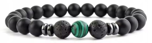 Bransoletka turmalin malachit męska uniseks ochrona energia prezent