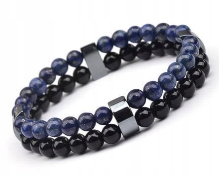 Bransoletka TURMALIN LAPIS LAZULI hematyt męska naturalne kamienie LENREE