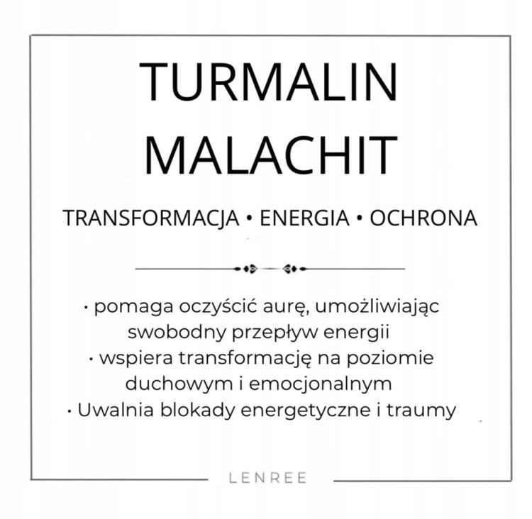 BRANSOLETKA ZESTAW 2 W 1 KAMIENIE NATURALNE TURMALIN MALACHIT PUDEŁKO