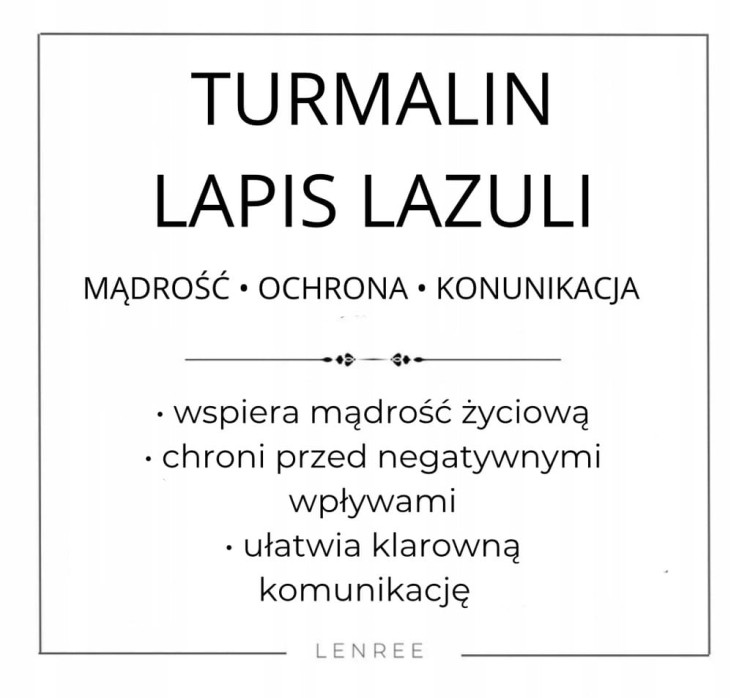 BRANSOLETKA ZESTAW 2 W 1 KAMIENIE NATURALNE TURMALIN LAPIS LAZULI PUDEŁKO