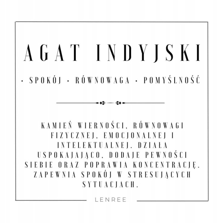 Zestaw bransoletek AGAT INDYJSKI kamienie naturalne + pudełko