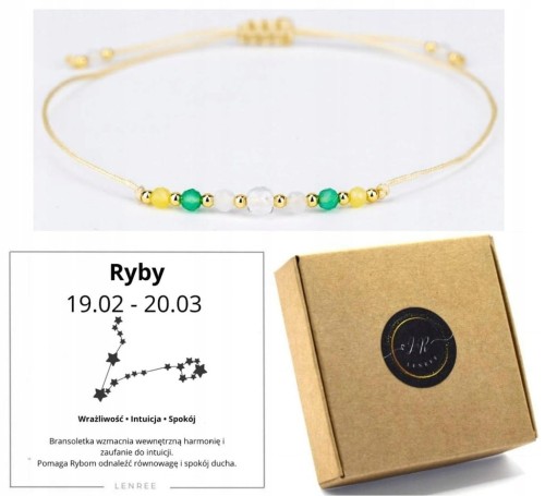 Bransoletka zodiakalna Ryby wrażliwość intuicja spokój LENREE