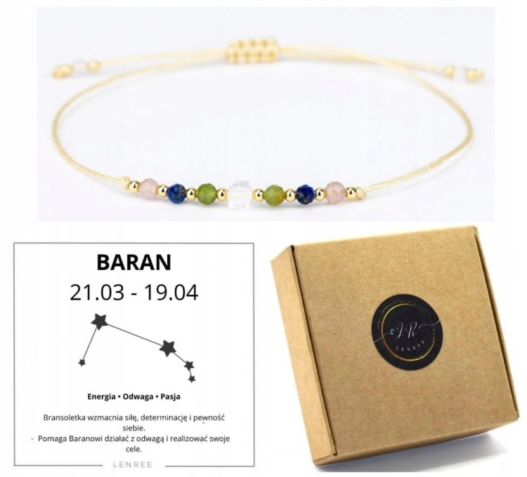 Bransoletka zodiakalna Baran energia odwaga pasja LENREE