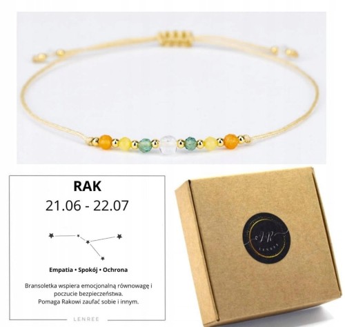 Bransoletka zodiakalna Rak empatia spokój ochrona LENREE