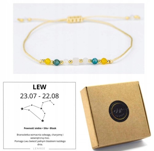 Bransoletka zodiakalna Lew pewność siebie siła blask LENREE