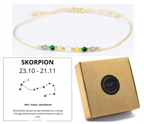 Bransoletka zodiakalna Skorpion moc pasja odrodzenie LENREE
