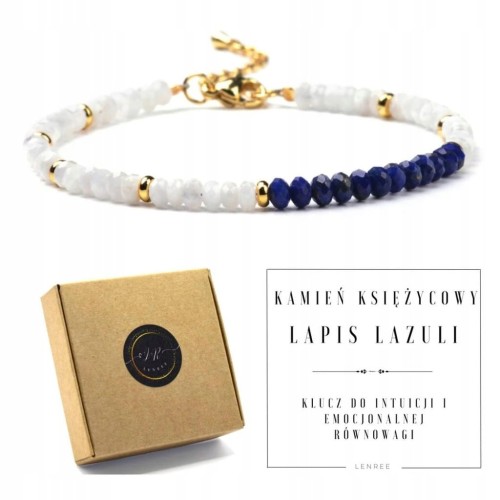 Bransoletka zapinana KAMIEŃ KSIĘŻYCOWY LAPIS LAZULI kamienie naturalne