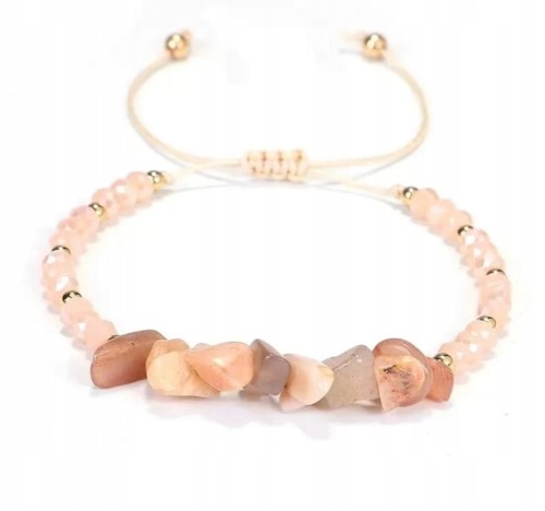 Bransoletka zaciągana KAMIEŃ SŁONECZNY kamienie naturalne + pudełko