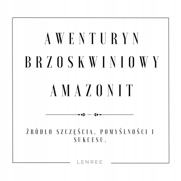Bransoletka zapinana AWENTURYN BRZOSKWINIOWY AMAZONIT kamienie naturalne