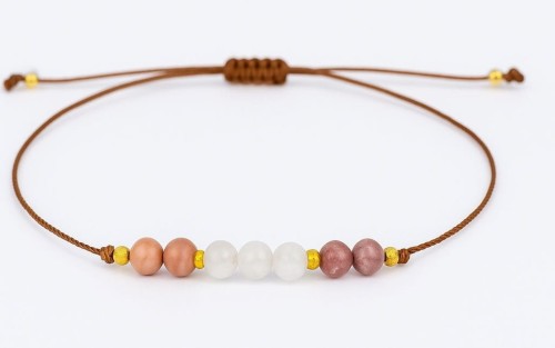 Bransoletka zdrowie siła kwarc kamień księżycowy rodonit LENREE